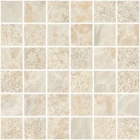 Мозаика Marble-Stone Кремовый Матовый-Лаппато Ректификат 5х5