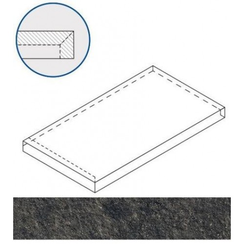 Italon Ступень Room X2 Black Stone угловая левая 33x60 620070001313