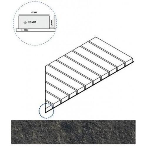 Italon Угол Room X2 Black Stone Решетка стрим 20 правая 25x60 620090000674