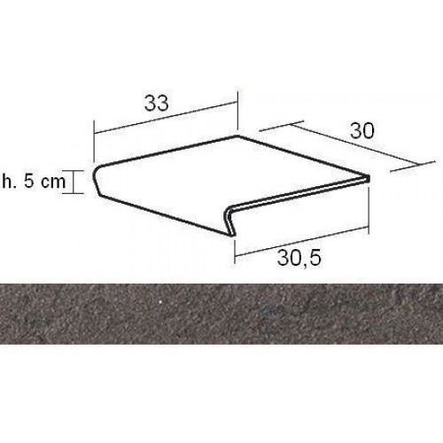 Casalgrande Padana Ступень Mineral Chrom Brown Gradone Naturale 30x33 