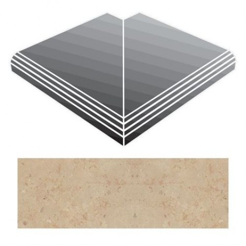 Floor Gres Ступень Stonbeige 4.0 Angolo Esterno Gradino 33x40 716504