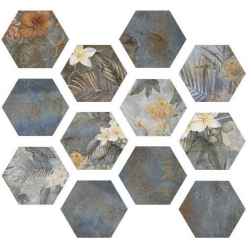 ITT Ceramic Керамогранит Hibiscus Blue Matt Hexa Mix 23,2x26,7 