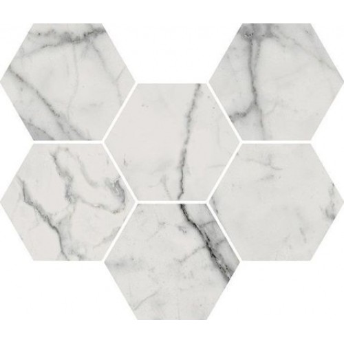 Italon Мозаика Charme Evo Floor Project Statuario Mosaico Hexagon 620110000046