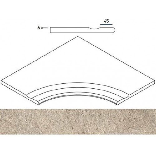 Italon Угол Everstone X2 Desert Бортик с выемкой закругленный 30 60x60 620090000626