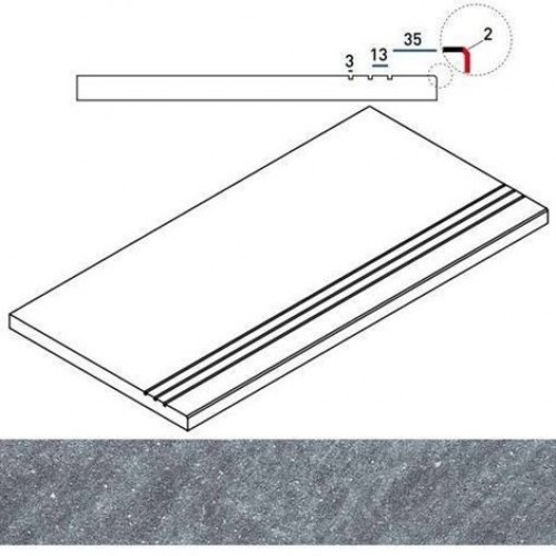 Italon Керамогранит Genesis X2 Jupiter Silver Бортик грип 30x60 620090000620