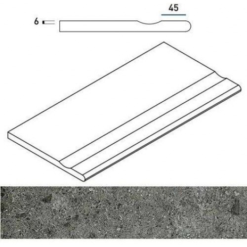 Italon Керамогранит Genesis X2 Saturn Grey Бортик с выемкой закругленный 30x60 620090000585