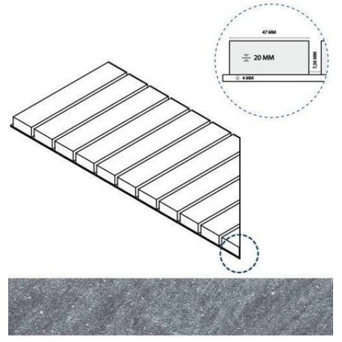 Italon Угол Genesis X2 Jupiter Silver Решетка стрим 20 левая 25x60 620090000616
