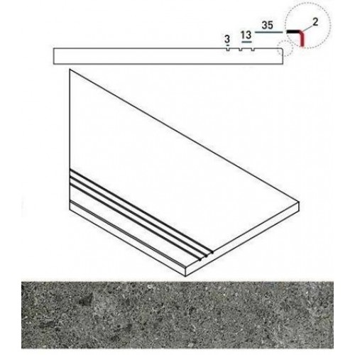 Italon Угол Genesis X2 Saturn Grey Бортик грип левый 30x60 620090000602