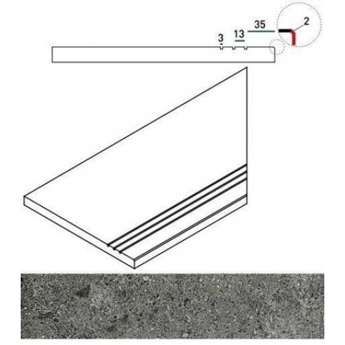 Italon Угол Genesis X2 Saturn Grey Бортик грип правый 30x60 620090000601