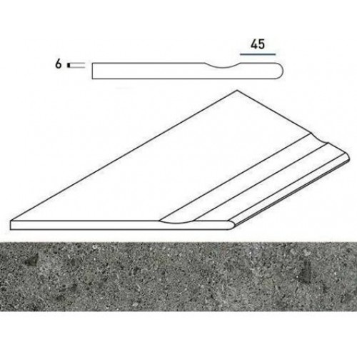 Italon Угол Genesis X2 Saturn Grey Бортик с выемкой закругленный левый 30x60 620090000587