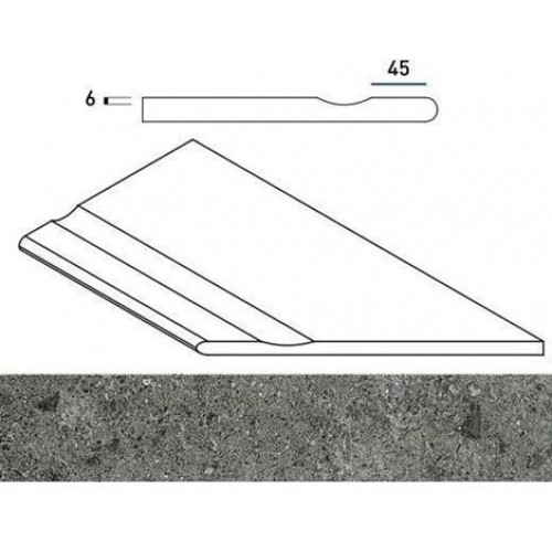 Italon Угол Genesis X2 Saturn Grey Бортик с выемкой закругленный правый 30x60 620090000586