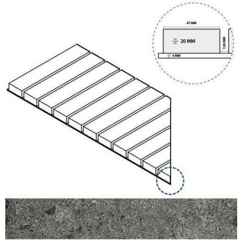 Italon Угол Genesis X2 Saturn Grey Решетка стрим 20 левая 25x60 620090000596