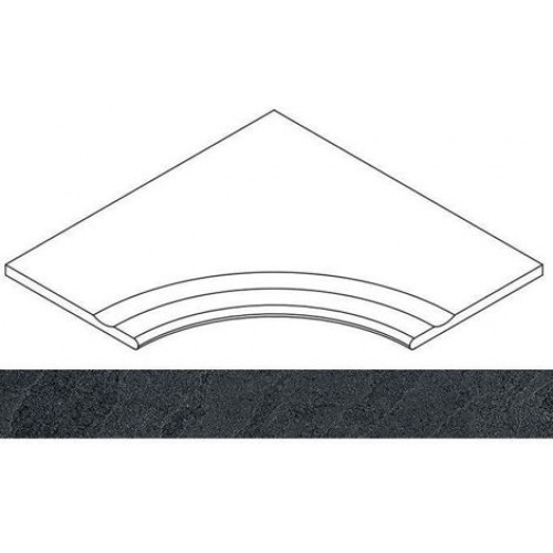 Italon Угол Materia X2 30 Бортик угловой закругленный с выемкой Titanio 60x60 620090000408