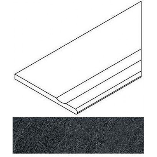 Italon Угол Materia X2 Бортик Закругленный с выемкой Titanio правый 30x60 