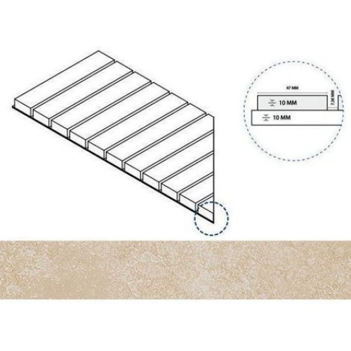 Italon Угол Materia X2 Решетка Стрим 10 Magnesio Левая 25x60 620090000504
