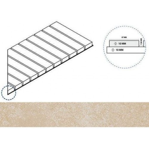 Italon Угол Materia X2 Решетка Стрим 10 Magnesio Правая 25x60 620090000503