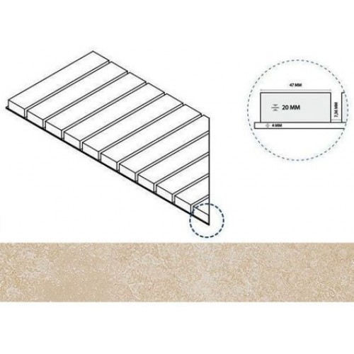 Italon Угол Materia X2 Решетка Стрим 20 Magnesio Левая 25x60 620090000510