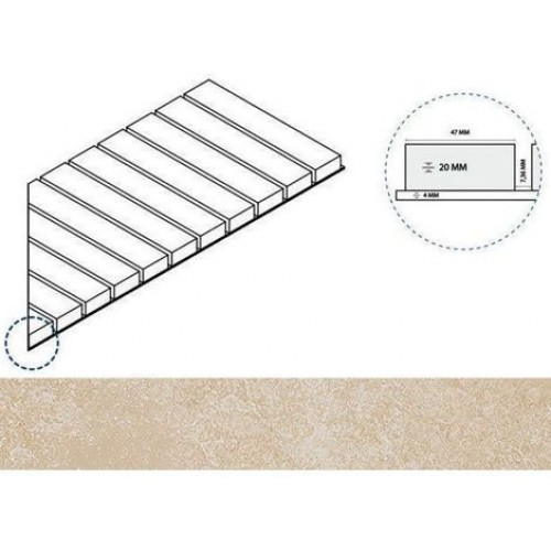 Italon Угол Materia X2 Решетка Стрим 20 Magnesio Правая 25x60 620090000509