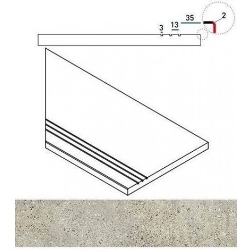 Italon Угол Skyline X2 Cloud Бортик грип левый 30x60 620090000625
