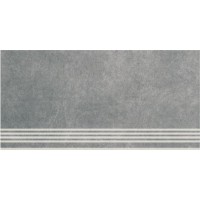 Ступень Королевская дорога обрезной серый темный 30x60