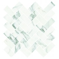 Мозаика Marble Trend Calacatta gold шеврон лаппатированный