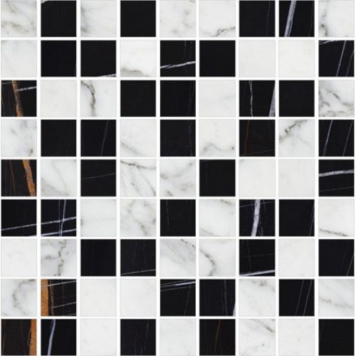 Kerranova Мозаика Marble Trend Nero Dorato , квадрат K-1000(1004)/LR(CR)/m01/300x300x10