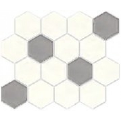 Paradyz Мозаика Uniwersalna Mozaika prasowana Bianco hexagon mix 