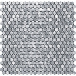 Мозаика Drops metal silver hex