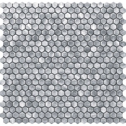 Tubadzin Мозаика Drops metal silver hex 