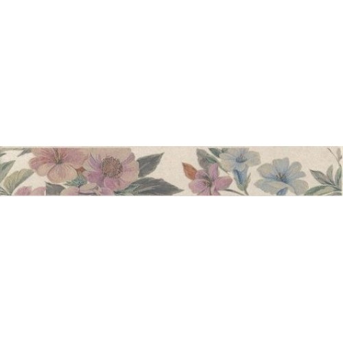 Kerama Marazzi Бордюр Ломбардиа Цветы бежевый длинный 6x40 VT\B164\6401