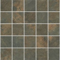 Декор Рамбла коричневый мозаичный 25x25