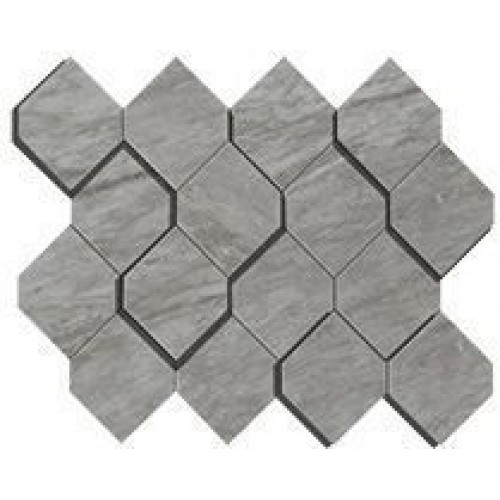 Atlas Concorde Мозаика Marvel Stone Bardiglio Grey Mosaico Esagono 3D AS39
