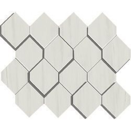 Atlas Concorde Мозаика Marvel Stone Bianco Dolomite Mosaico Esagono 3D AS36