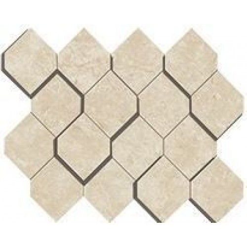 Atlas Concorde Мозаика Marvel Stone Cream Prestige Mosaico Esagono 3D AS38