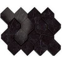 Мозаика Marvel Stone Nero Marquina Mosaico Esagono 3D