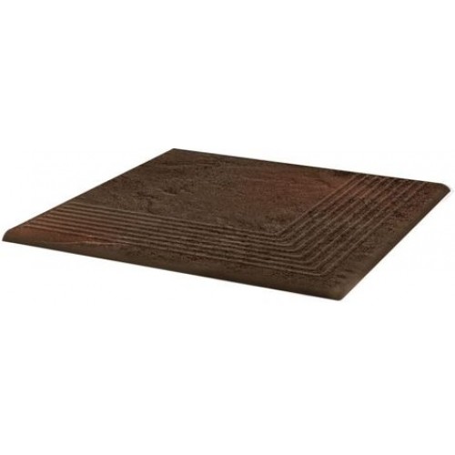 Paradyz Ступень Semir Brown рефленая наружная структурная 30x30 