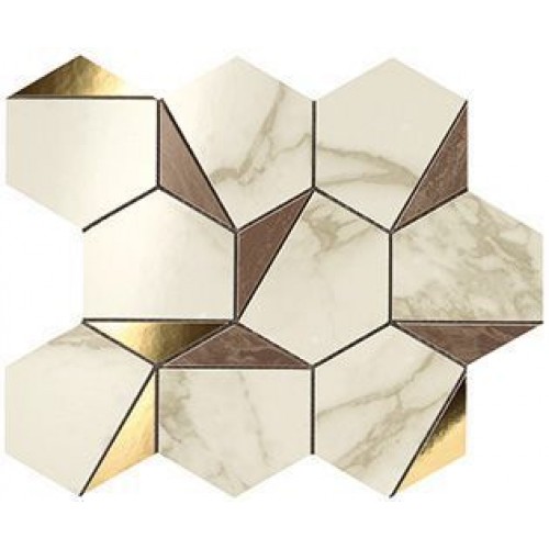 Atlas Concorde Декор Marvel Edge Gold Hex Brown-Calacatta 25,1x29 9EHB