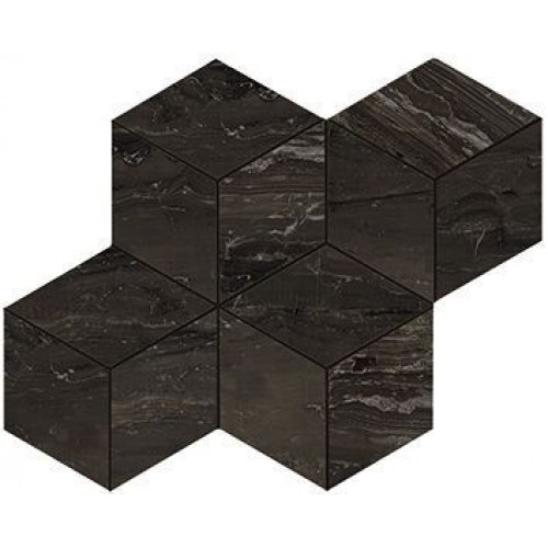 Atlas Concorde Мозаика Marvel Edge Absolute Brown Mosaico Esagono Lappato AEPL
