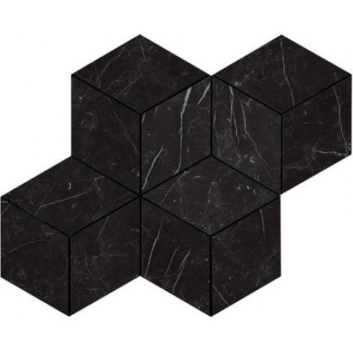 Atlas Concorde Декор Marvel Stone Nero Marquina Mosaico Esagono Lapp 30x35 AS2K