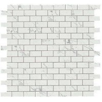 Мозаика Marvel Stone Carrara Pure Mosaico Lappato Burattato 1,7x3,5