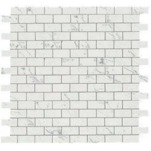 Atlas Concorde Мозаика Marvel Stone Carrara Pure Mosaico Lappato Burattato 1,7x3,5 AS34