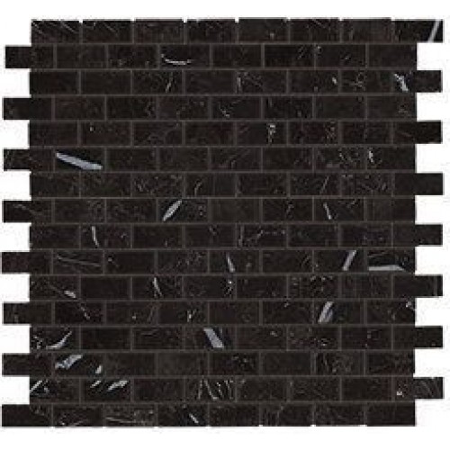 Atlas Concorde Мозаика Marvel Stone Nero Marquina Mosaico Lappato Burattato 1,7x3,5 AS35