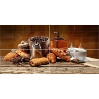 Панно Брик кремовый Кофе (из 4-х плиток) 60x120