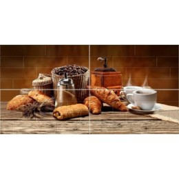 Панно Брик кремовый Кофе (из 4-х плиток) 60x120