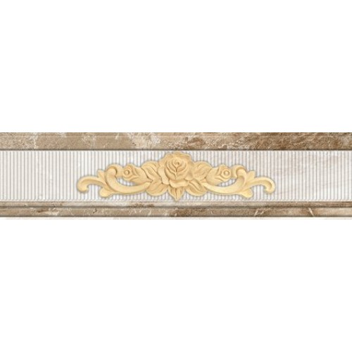 Cube Ceramica Бордюр Napoli Border-1 with gold 7,5x30 