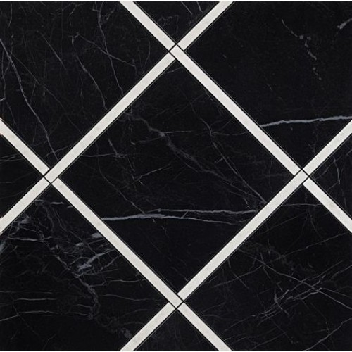 Fap Ceramiche Декор Roma Diamond Incroci Nero Reale Carrara Inserto 60x60 