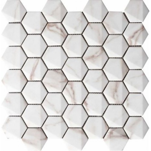 Grespania Мозаика Hexagonal Calacata 