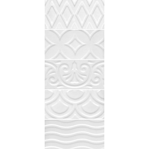 Kerama Marazzi Плитка Авеллино структура микс белый 7,4x15 16017