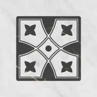 Декор Келуш 1 грань черно-белый 9,8x9,8