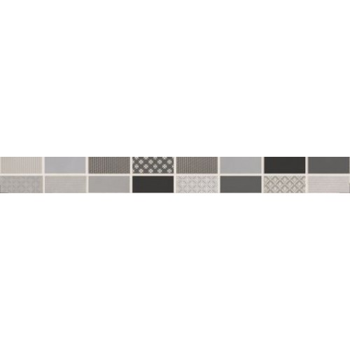 LB-Ceramics Бордюр Fiori Grigio металлизированный 6,5x60 1506-0101